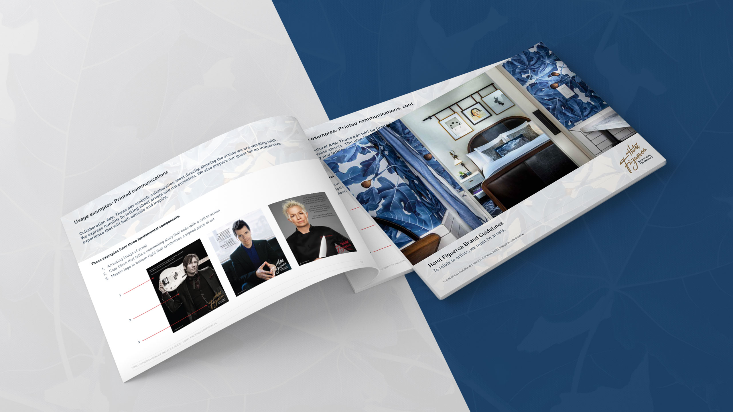Hotel Figueroa brand guidelines and visual identity applications