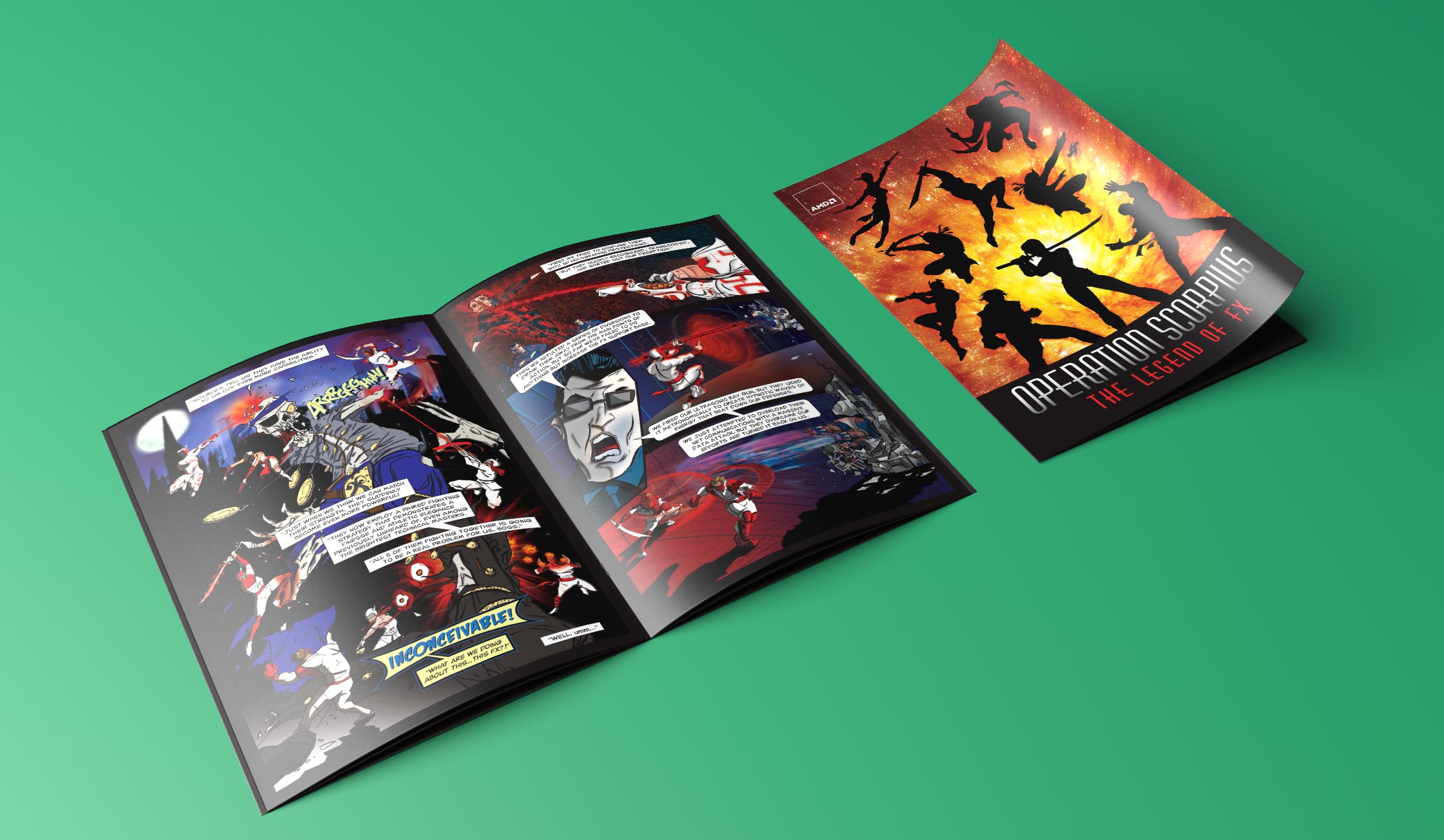 AMD Scorpius comic book spread