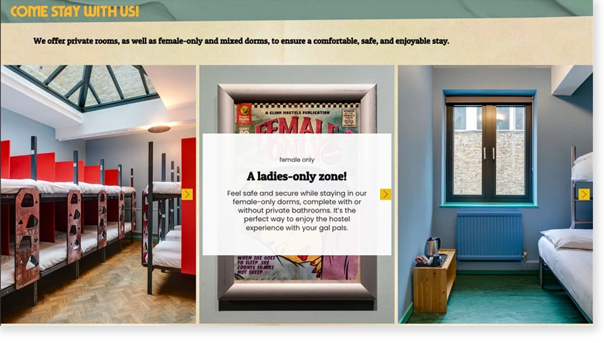 Clink room browsing interface