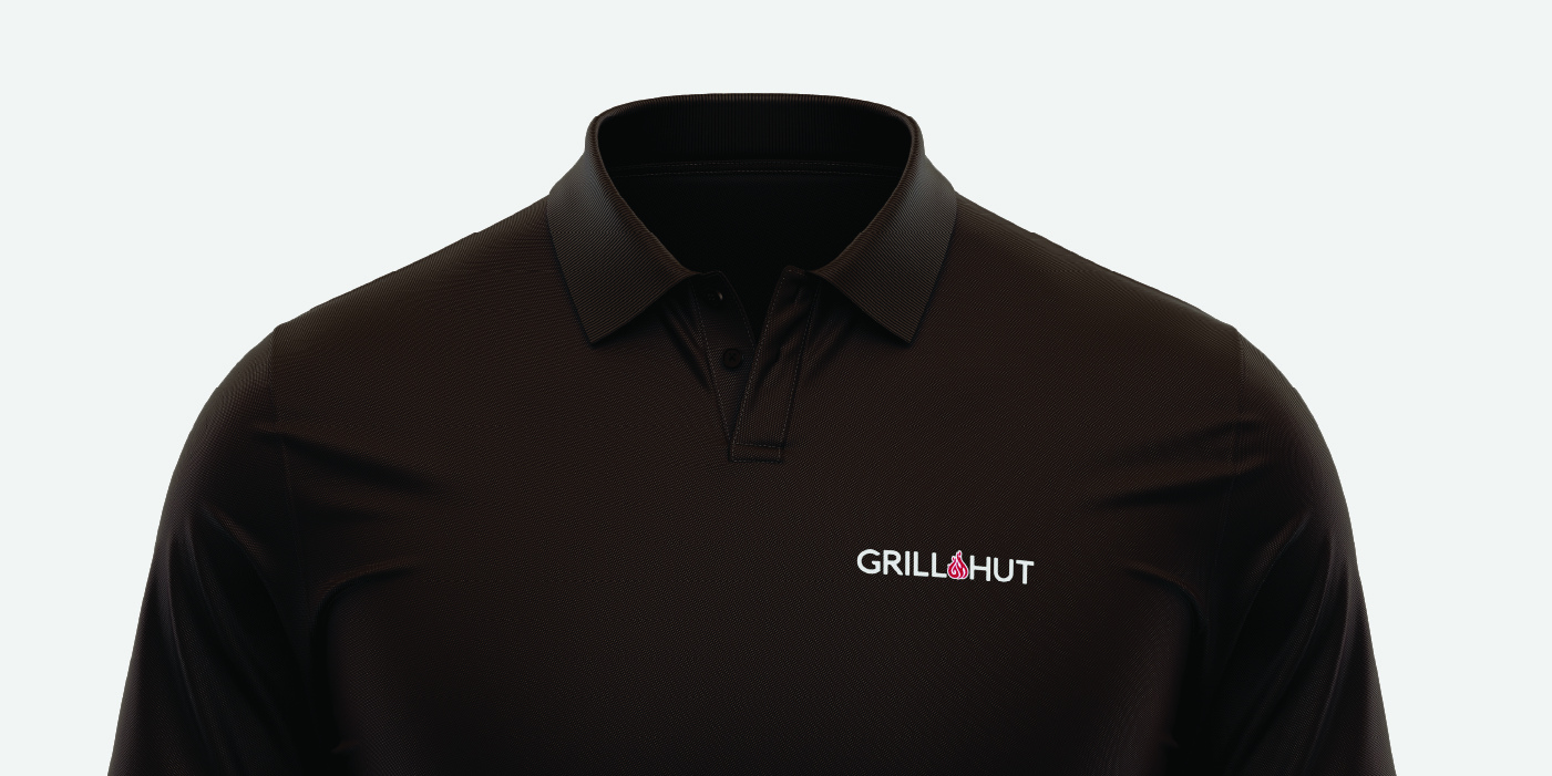 Grill Hut branded polo shirt design