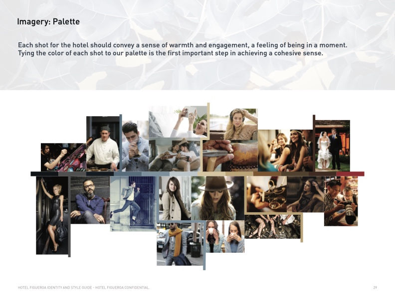 Hotel Figueroa brand book cover and opening identity page