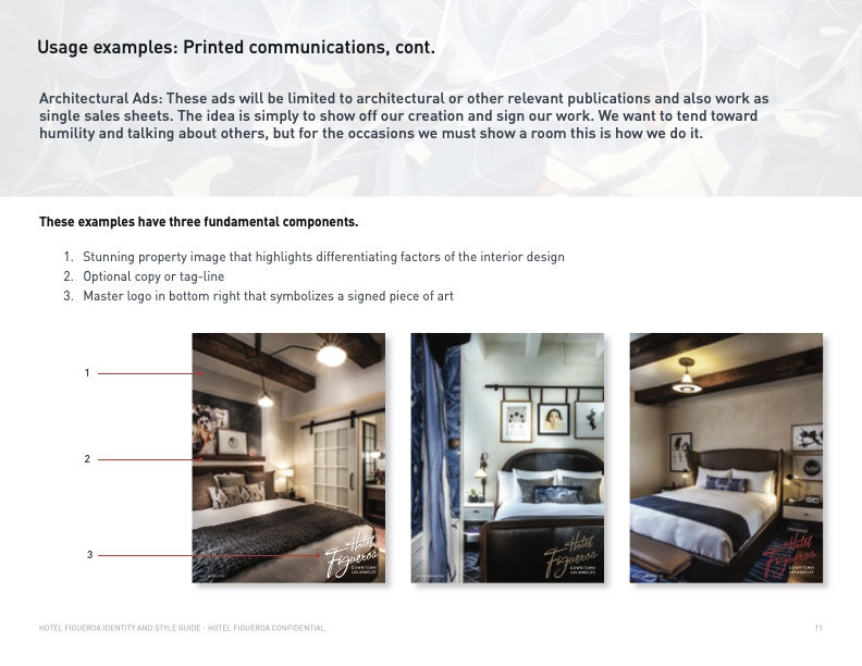 Hotel Figueroa guest-experience brand applications