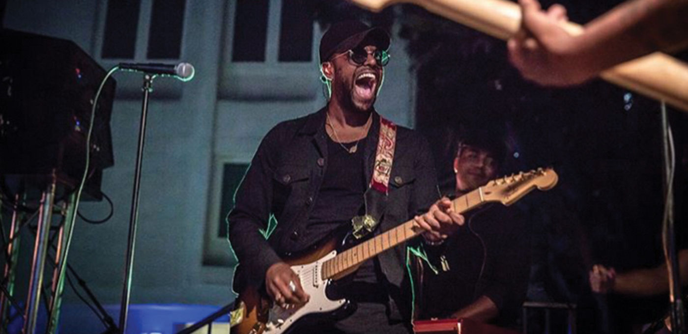 Live at Sunset Marquis guitarist performance photography