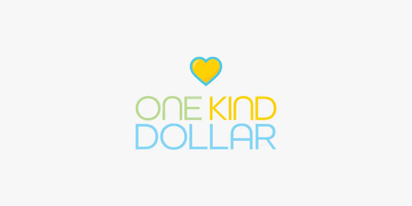 One Kind Dollar heart logo lockup