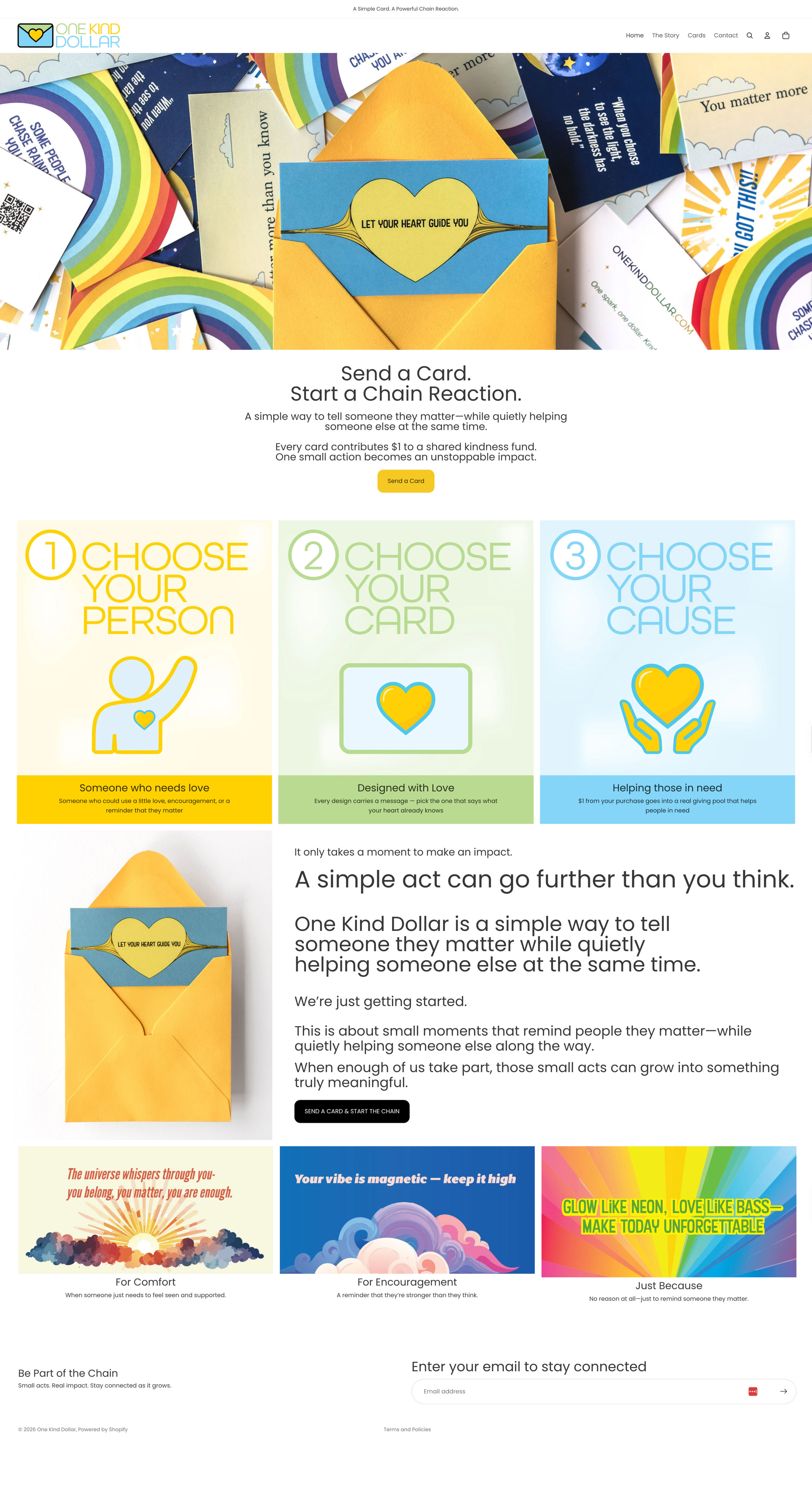 One Kind Dollar Shopify website design