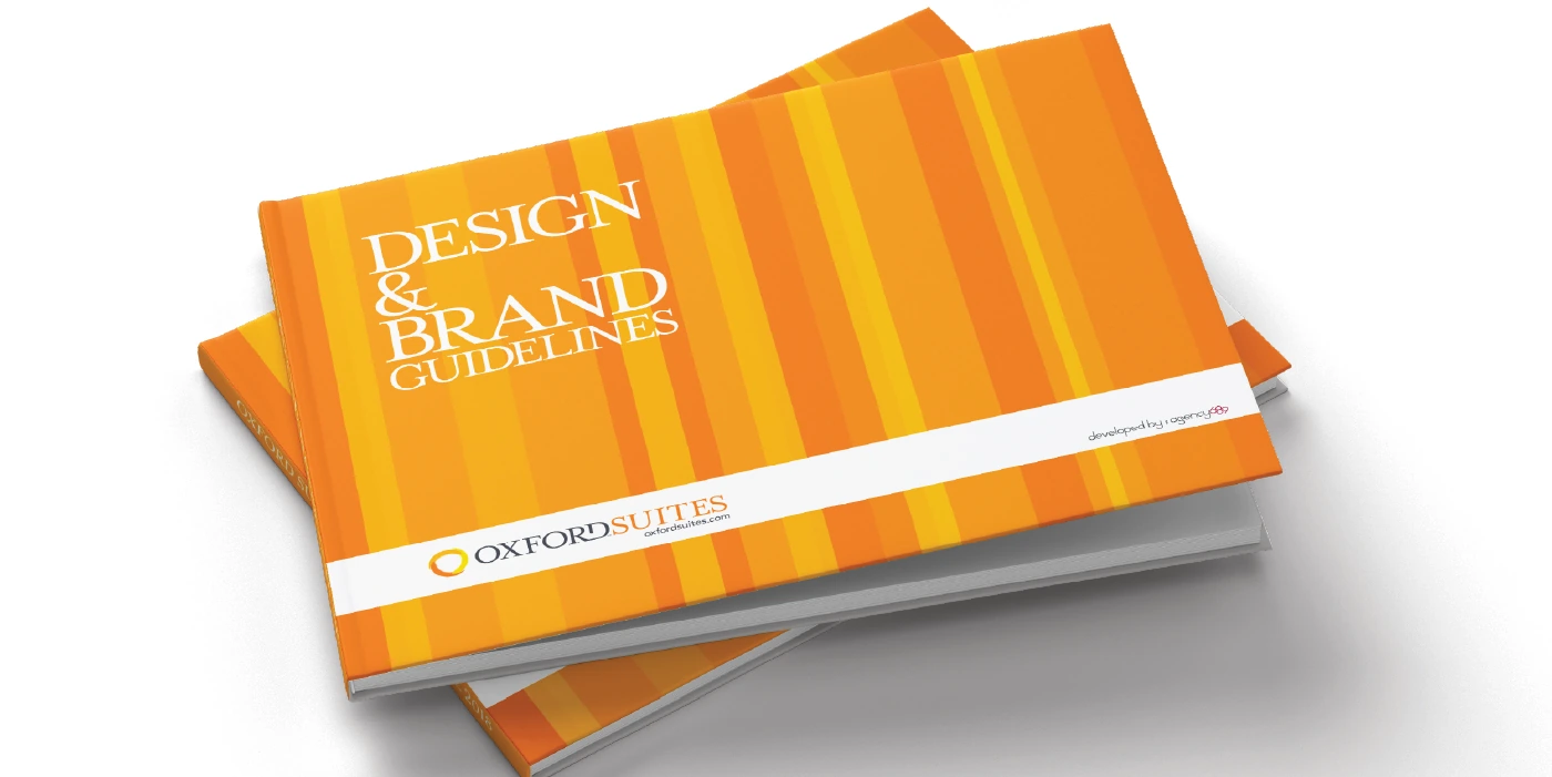 Oxford hotel brand book and identity collateral system.