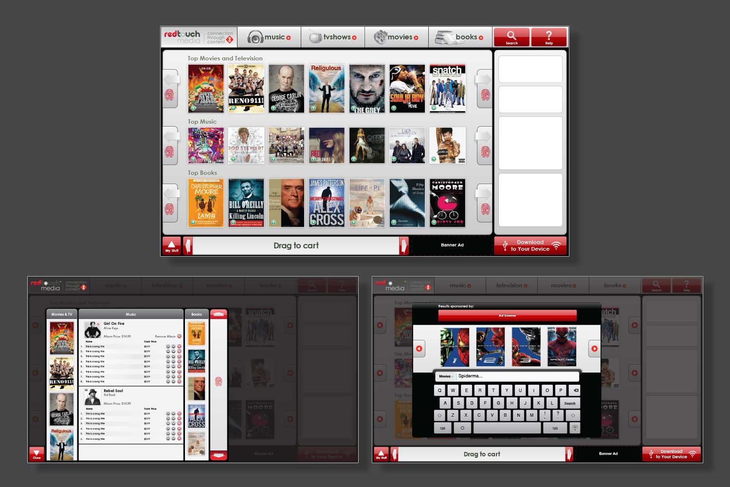 Red Touch Media touchscreen interface system