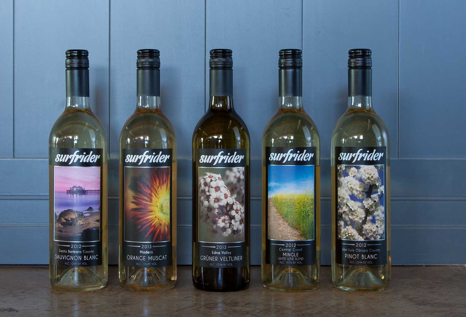 Rosenthal Surfrider partnership wine bottle lineup