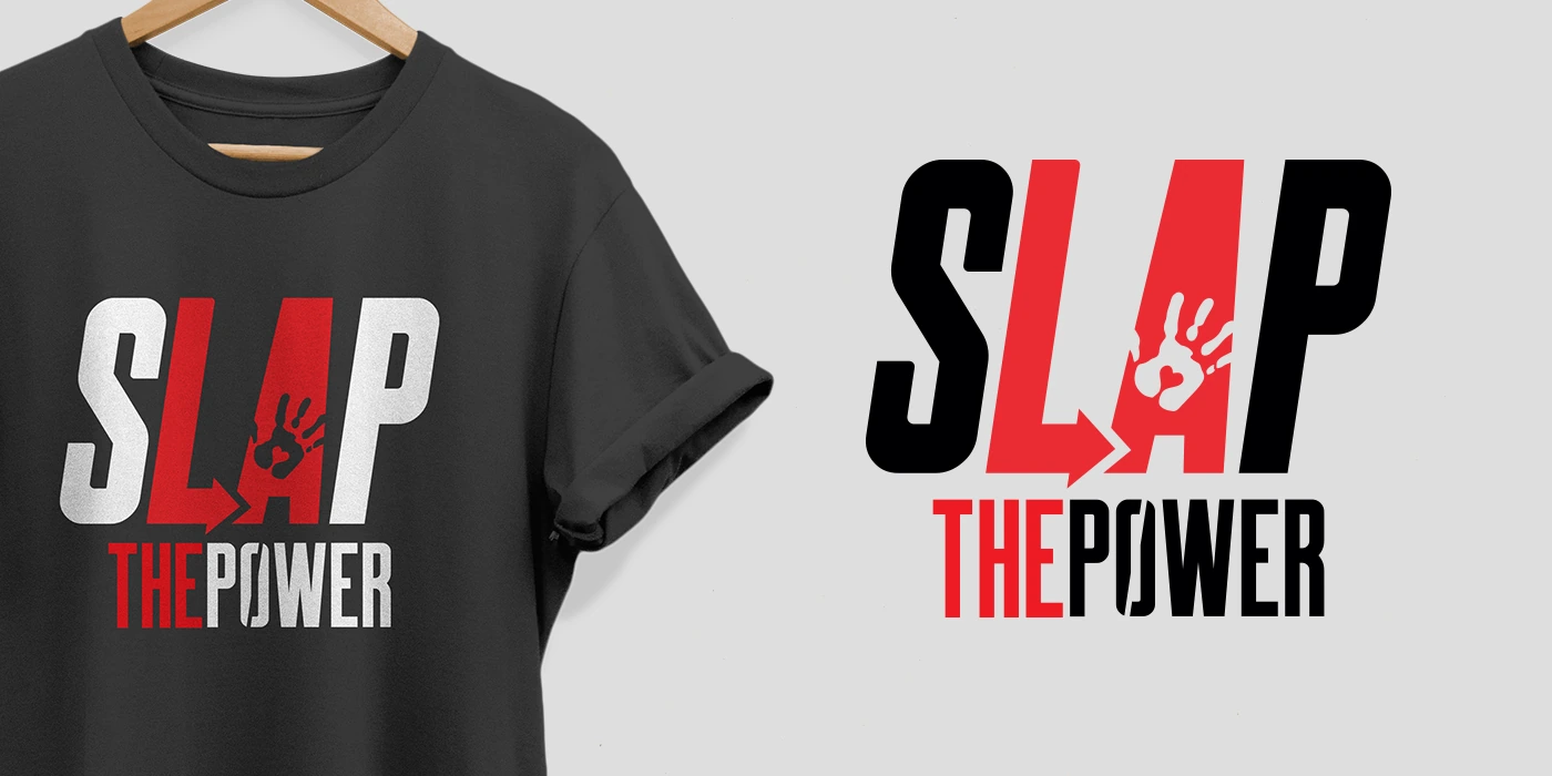 SLAP The Power shirt and logo application