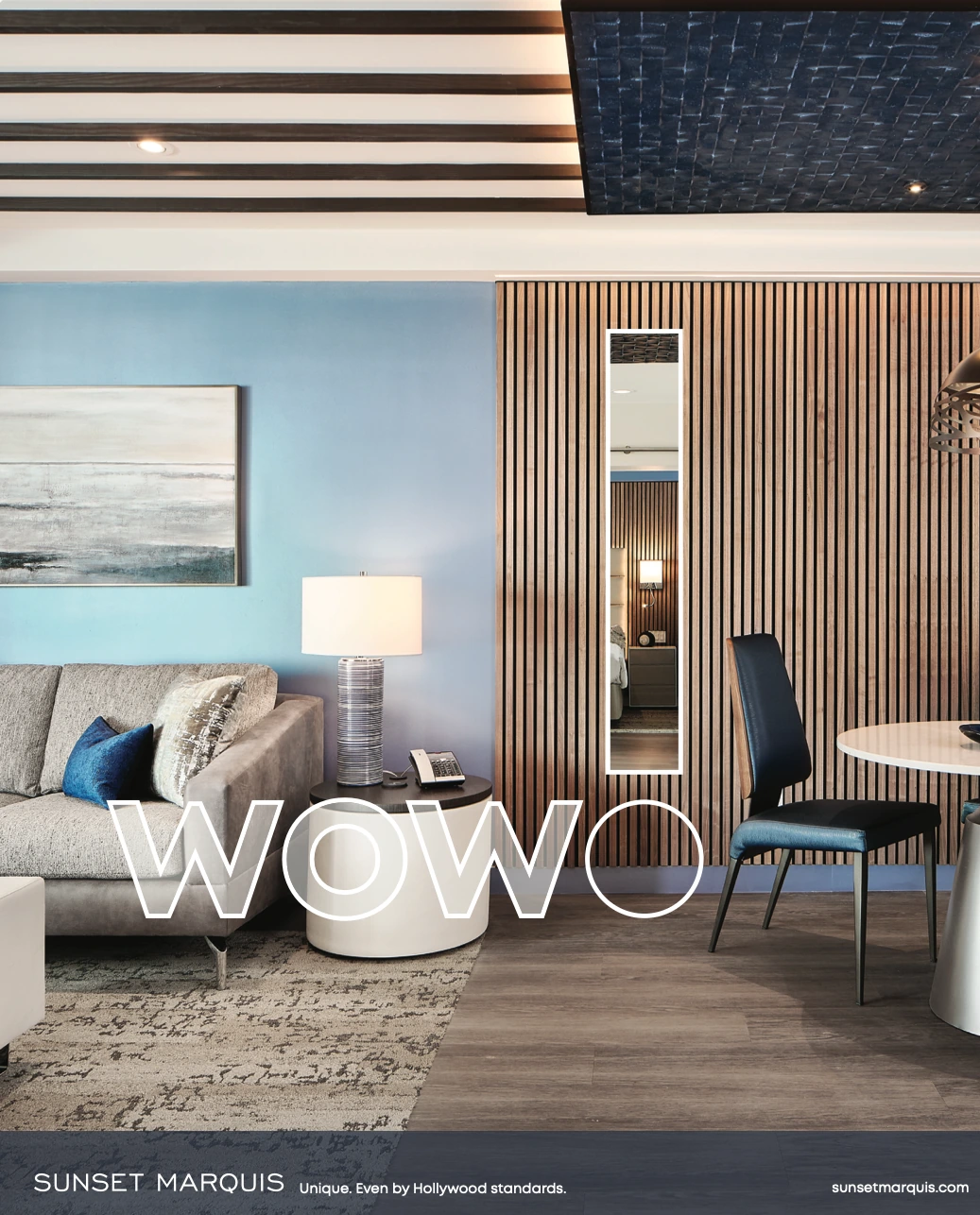 Sunset Marquis WOWO room print advertisement
