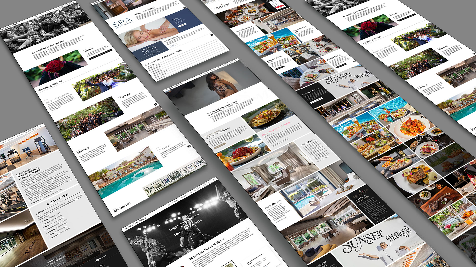 Sunset Marquis digital experience and campaign work.