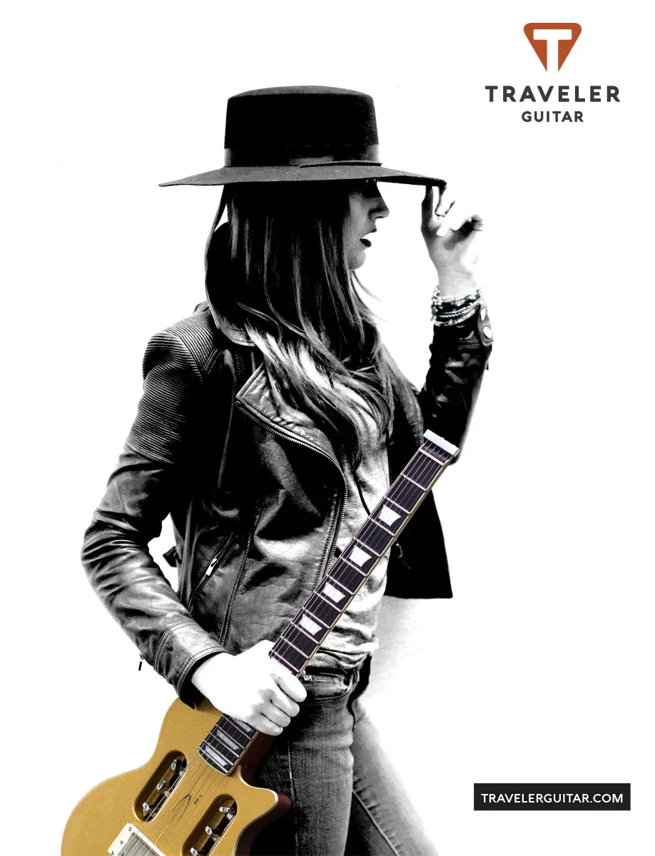 Traveler Guitar campaign ad