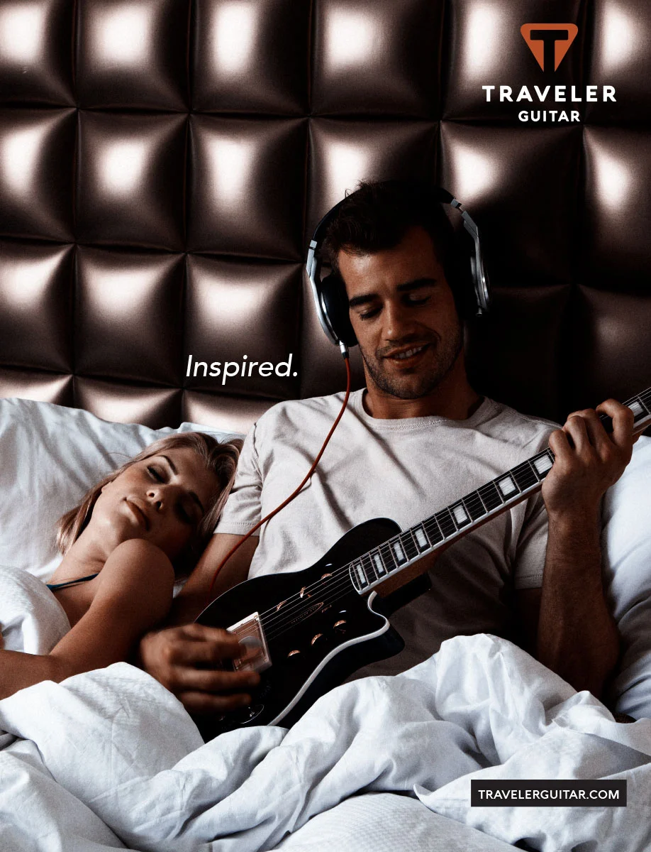 Traveler Guitar campaign ad