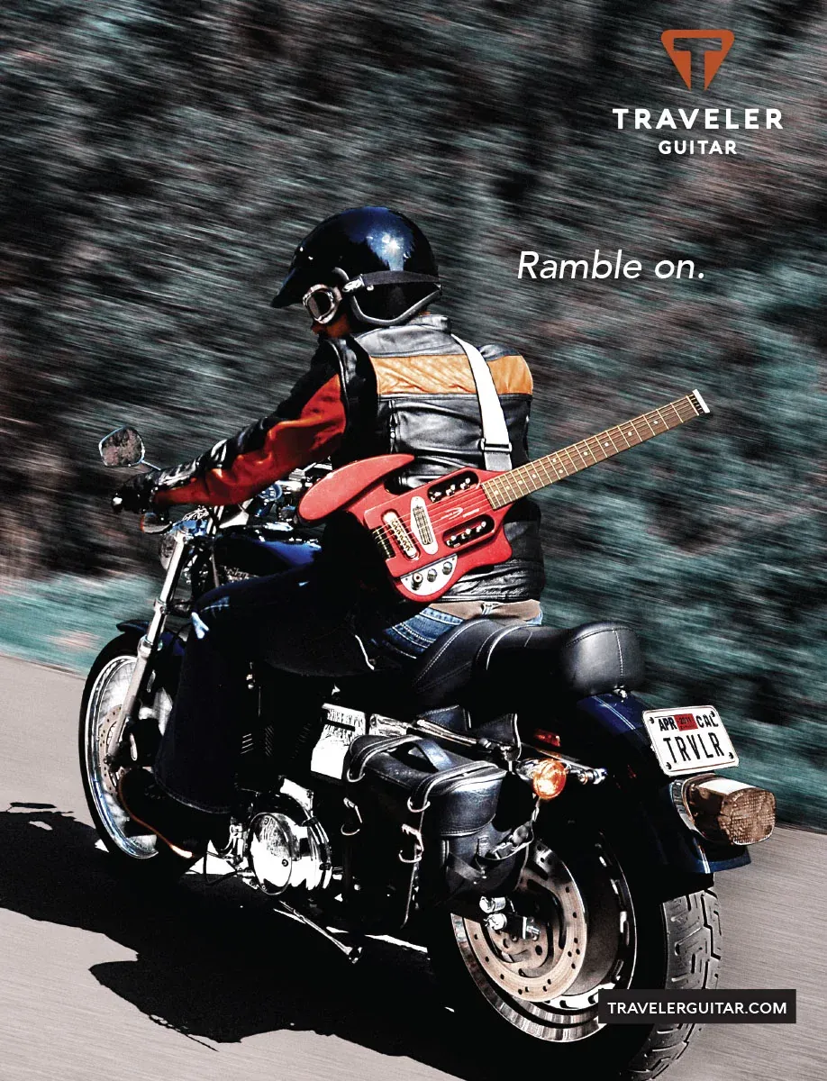 Traveler Guitar campaign ad