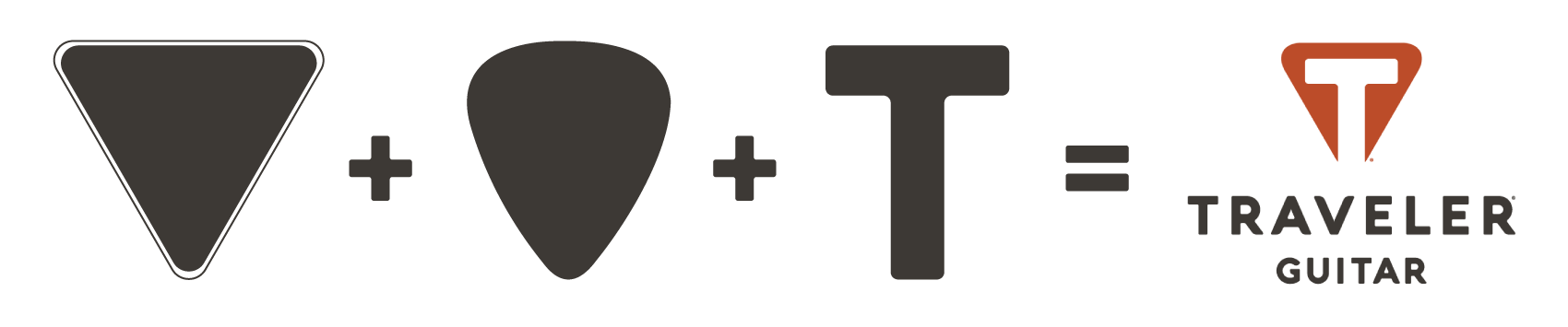 Diagram showing the construction and proportions of the Traveler Guitar logo